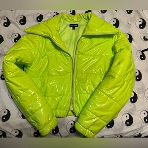 Dollskill lime what’s really good puffer jacket